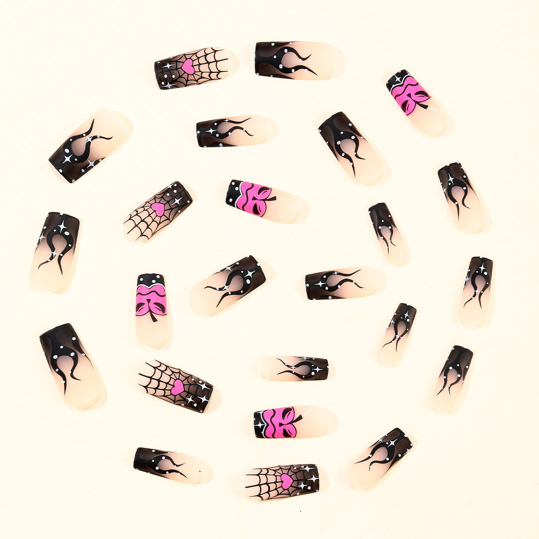 Gothic Themed Spider and Pumpkin Nail Art Extensions Stornfield