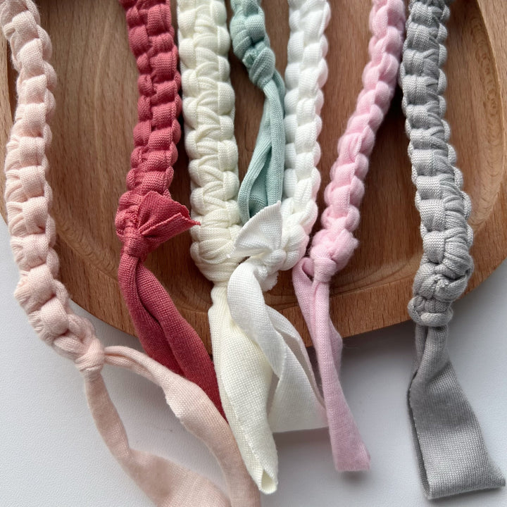 Braided Cotton Pacifier Clip with Wooden Safety Clip