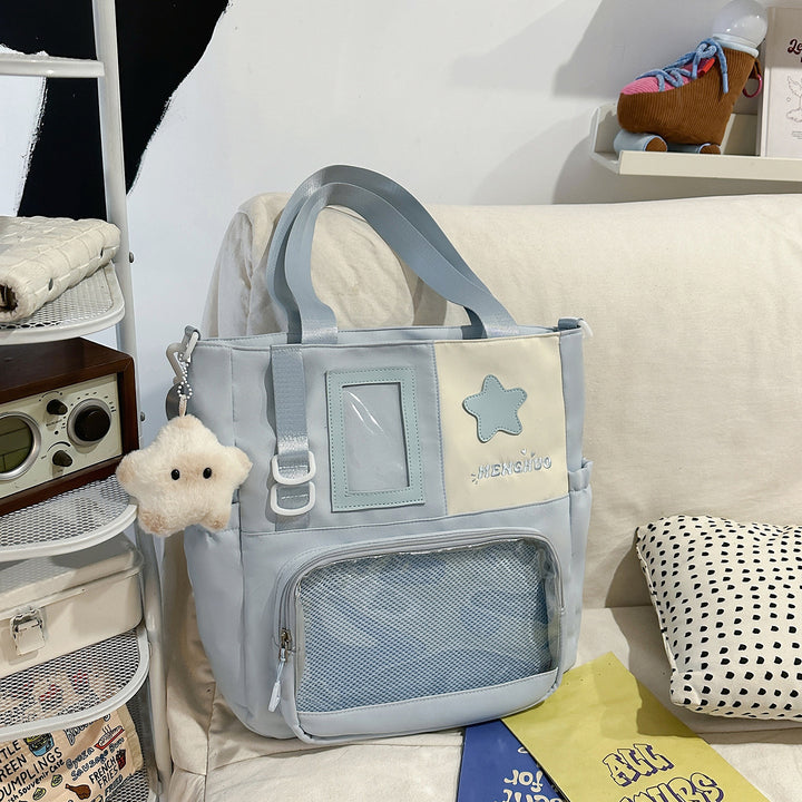 Structured Casual Backpack with Transparent Pocket Stornfield