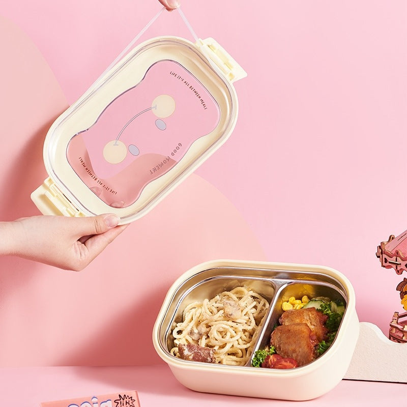 Smile-Themed Dual-Compartment Food Storage Container
