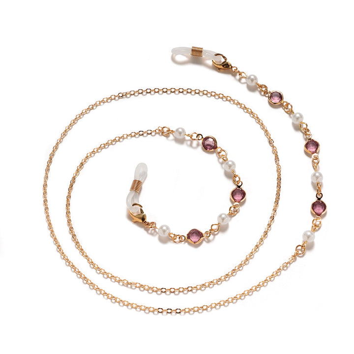 Elegant Pearl and Amethyst Eyewear Chain Stornfield