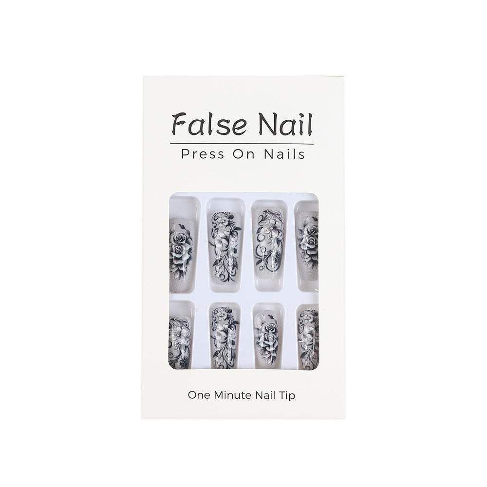 Artificial nails with floral designs Stornfield