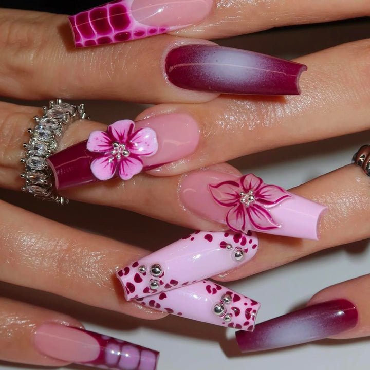 Floral Decorative Press-On Nail Art Stornfield