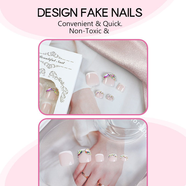 Creative nail art set with glitter and flower embellishments Stornfield