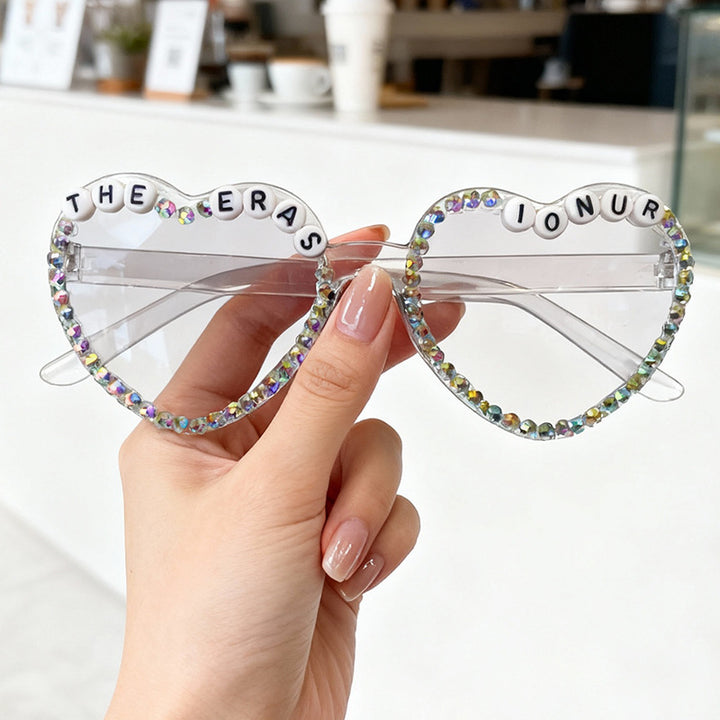 Heart-Shaped Rhinestone-Embellished Sunglasses Stornfield 1787141205
