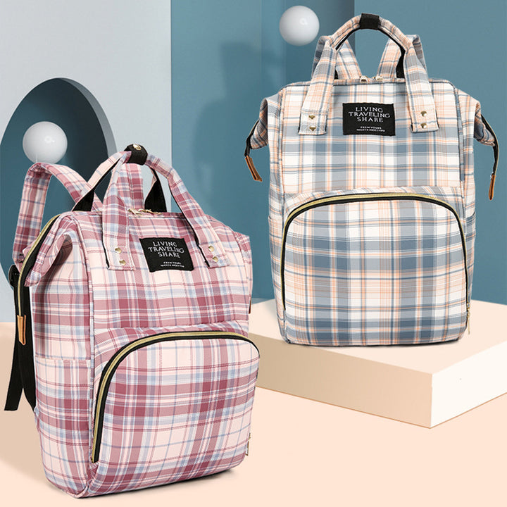 Checkered Pattern Travel Backpack Stornfield