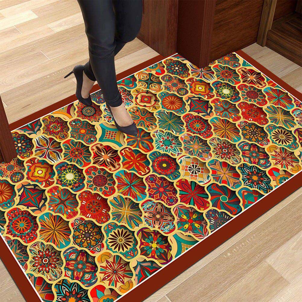 Vibrant Geometric Design Entrance Mat
