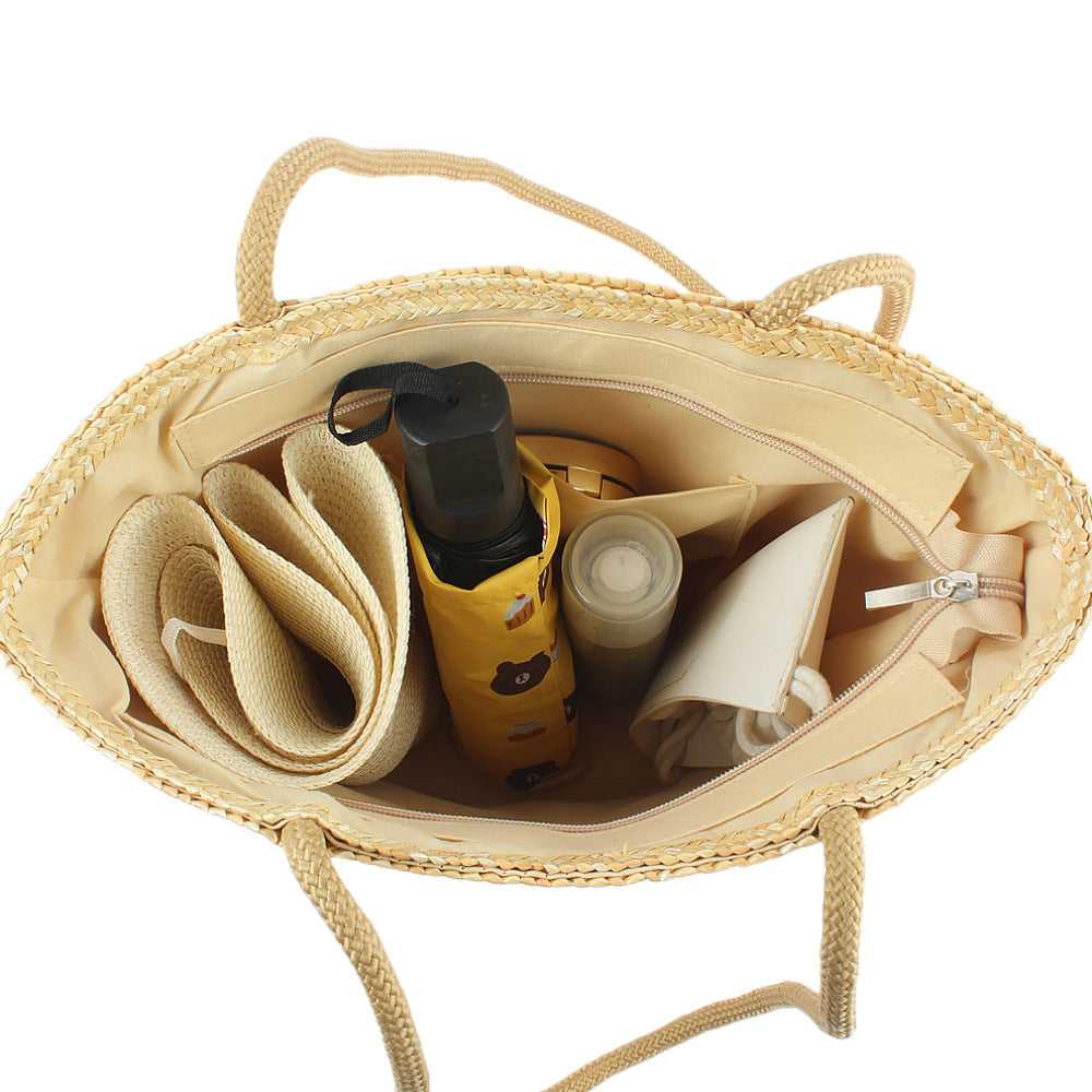 Spacious basket bag with pocket Stornfield
