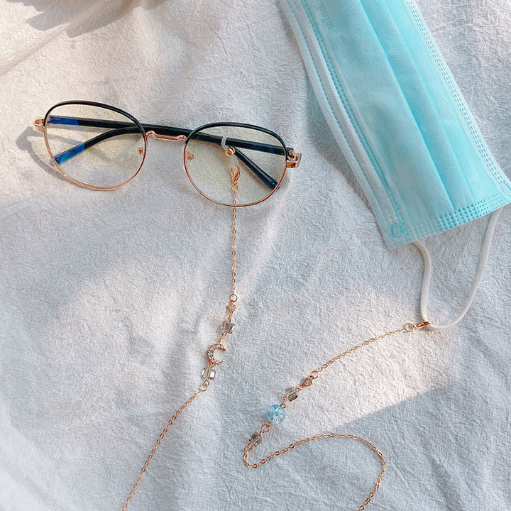Fashionable Glasses Holder Chain Made of Sparkling Metal Stornfield