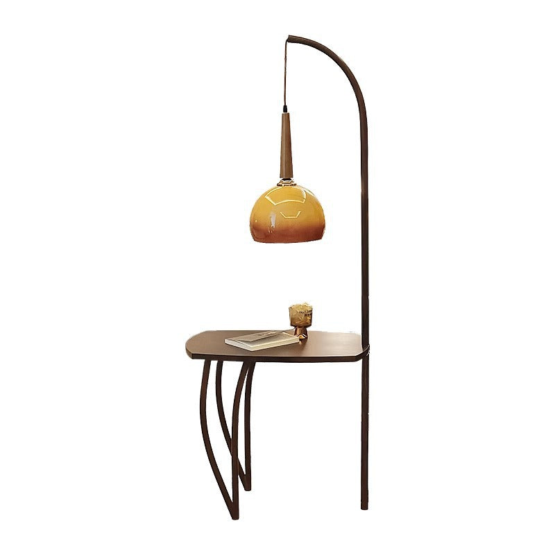 Modern Minimalist Floor Lamp with Integrated Side Table