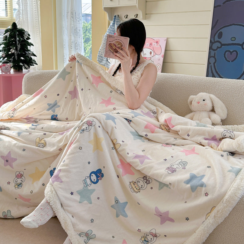 Cozy Cartoon-Themed Plush Blanket