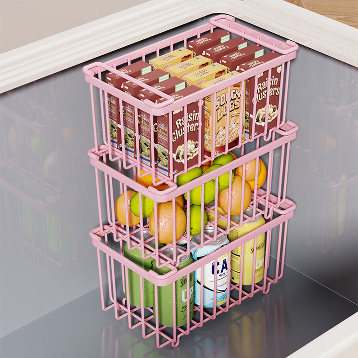 Wire Refrigerator Can Organizer Basket with Slide Handles