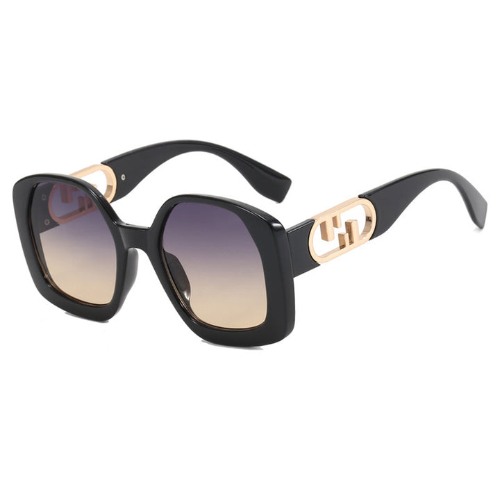 Women oversized sunglasses with extravagant geometric frame and elegant accents Stornfield
