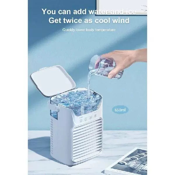 Unisex One Size USB Desktop Evaporative Cooler Humidifier with Top Fill Water Tank Adjustable Louvers and Touch Controls Stornfield