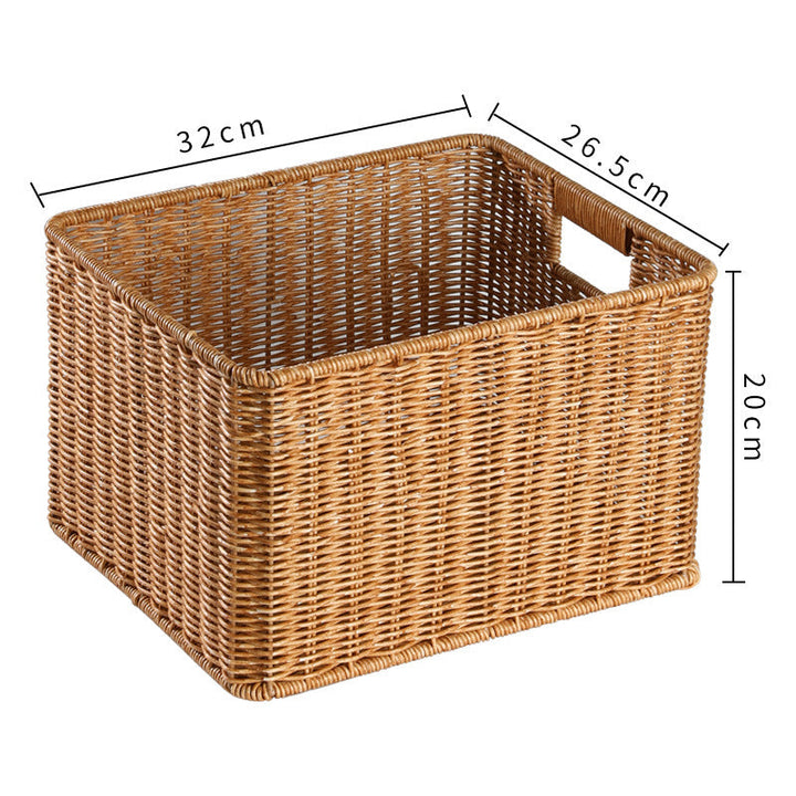 Handcrafted Rectangular Wicker Storage Bin Stornfield