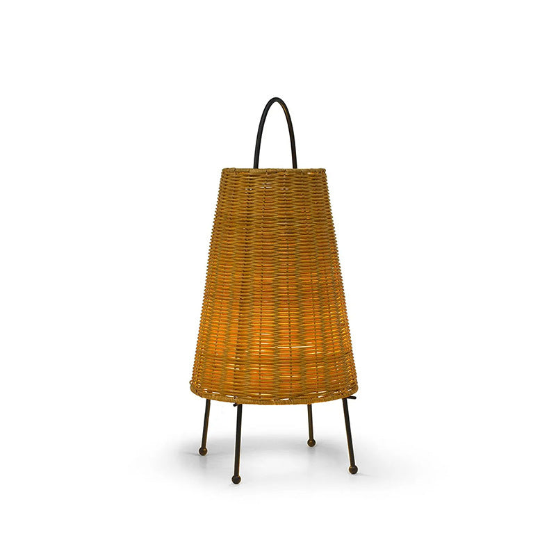 Elegant table lamp made of woven material Stornfield