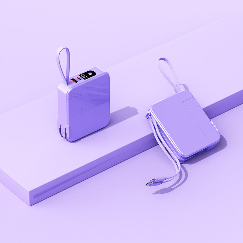 Portable power bank with retractable charging cable and digital display Stornfield
