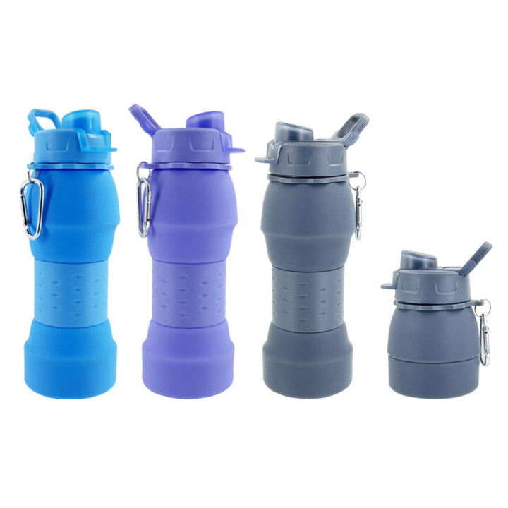 Unisex Silicone Water Bottle with Carabiner Hook and Folding Mechanism Stornfield