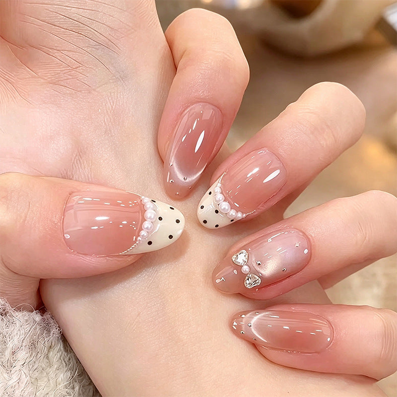 Acrylic nail set with elegant glitter accents Stornfield
