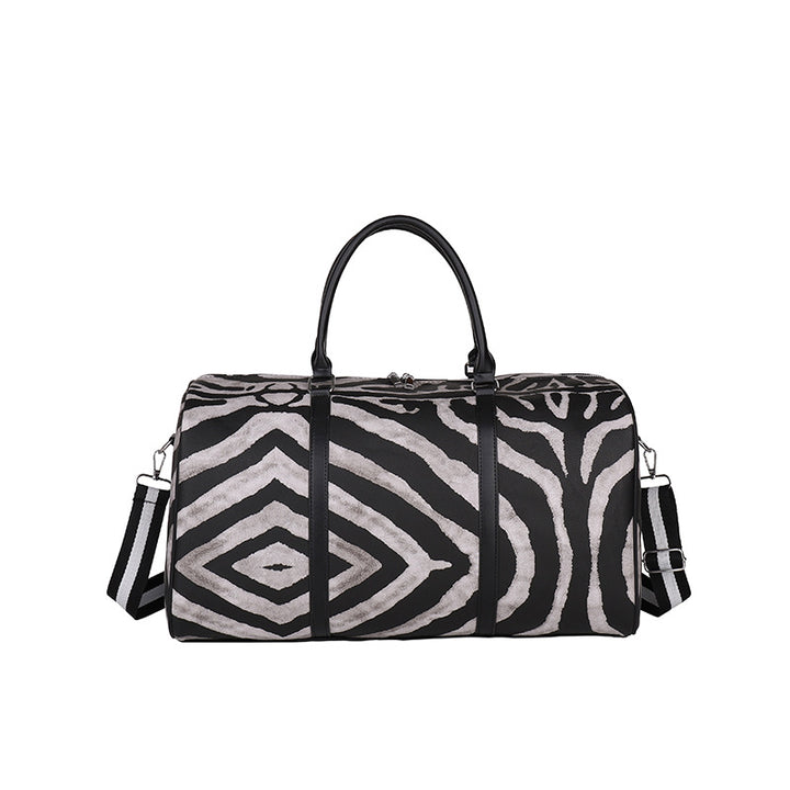 Sporty travel bag in trendy zebra pattern Stornfield