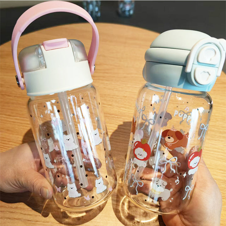 Ladies creative water bottle with integrated silicone carrying loop Stornfield