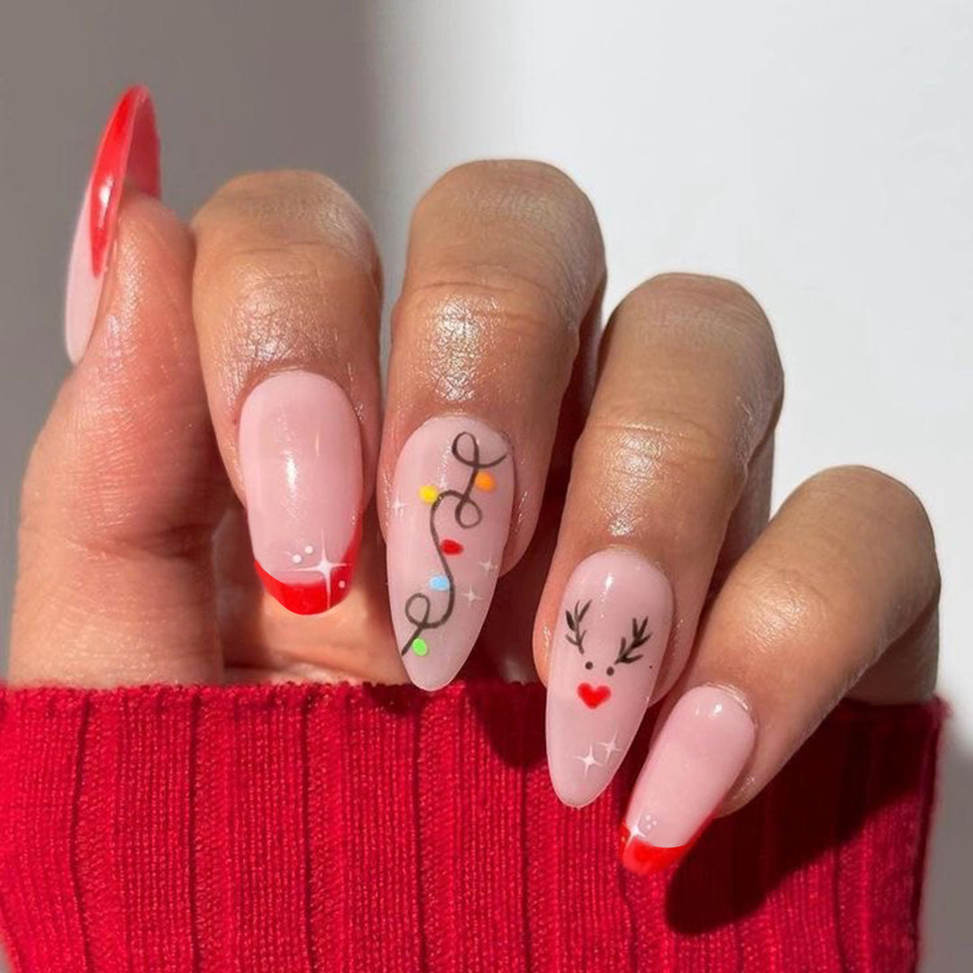 Festive Holiday-Themed Press-On Nails Stornfield