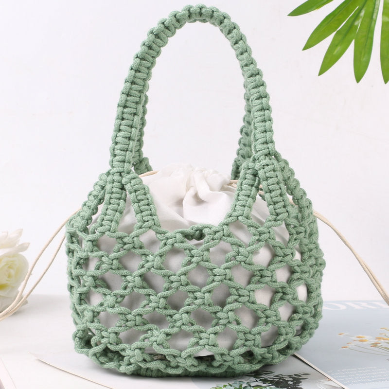 Hand-knotted tote bag with inner drawstring closure Stornfield