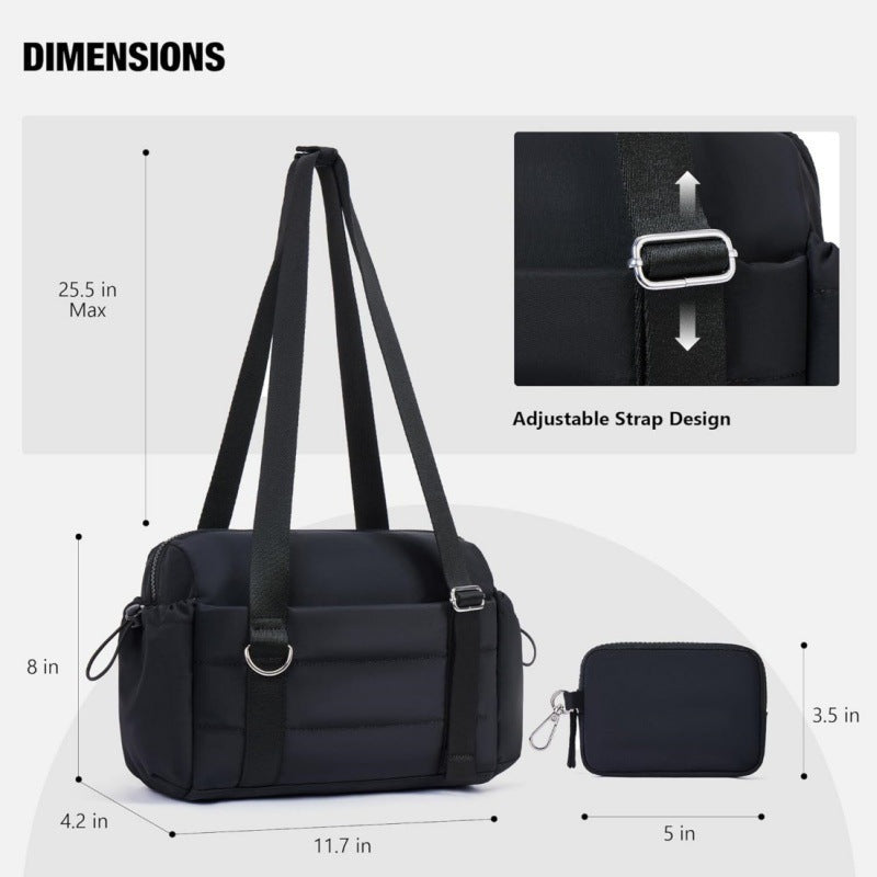sporty shoulder bag with removable cosmetic bag Stornfield