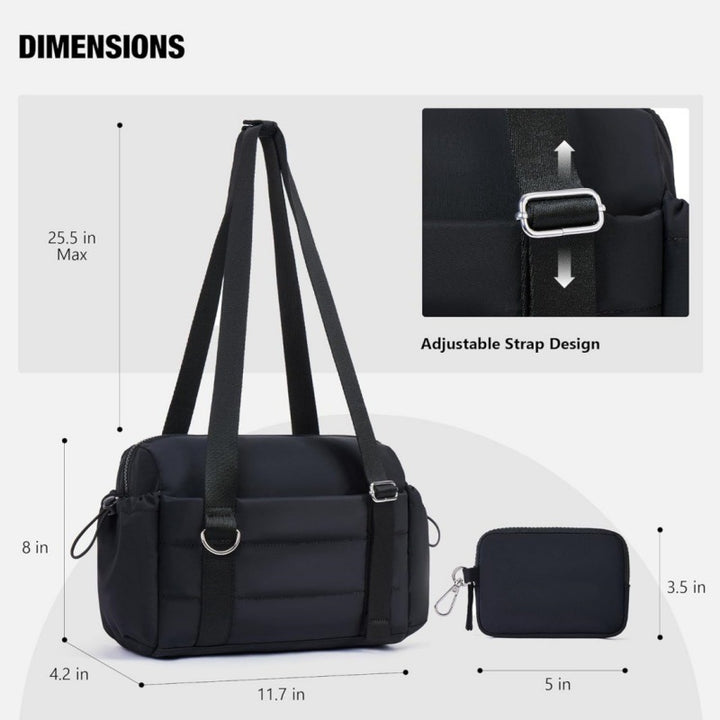 sporty shoulder bag with removable cosmetic bag Stornfield