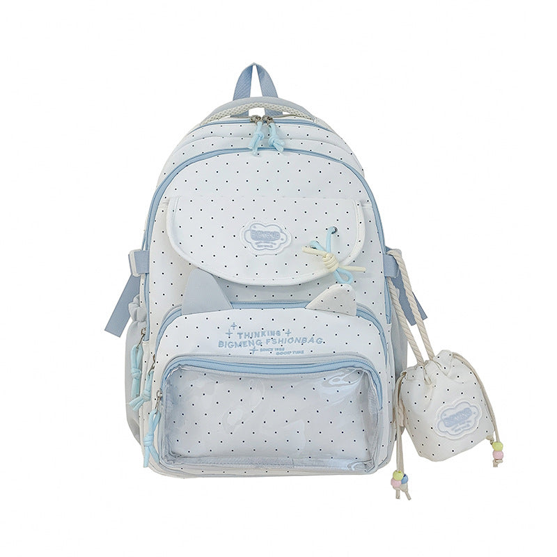 Polka Dot Design Backpack with Multiple Compartments Stornfield