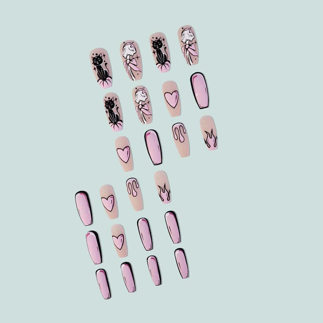 Artistic nail extensions in heart design Stornfield