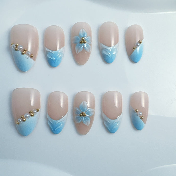 Elegant artificial nails with floral accents Stornfield