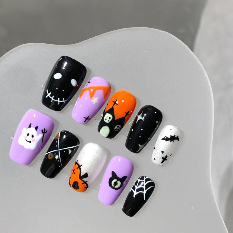 Halloween-Themed Artistic Press-On Nail Collection