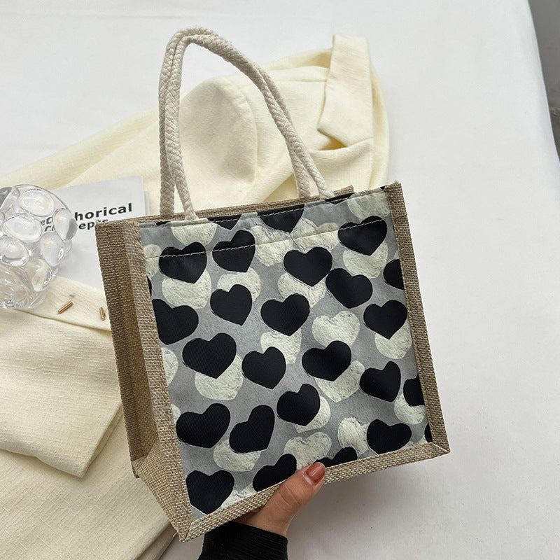 Heart-Patterned Casual Tote Bag