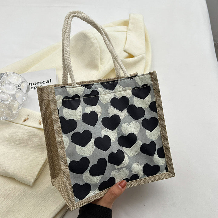 Heart-Patterned Casual Tote Bag