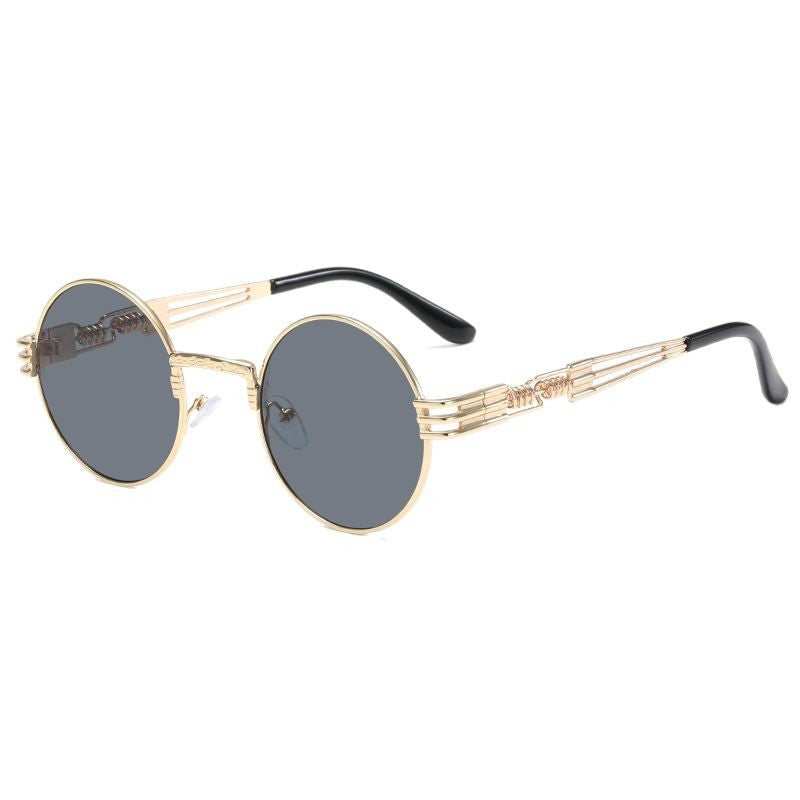 Women's Retro-Inspired Round Sunglasses with Unique Metal Frame Stornfield