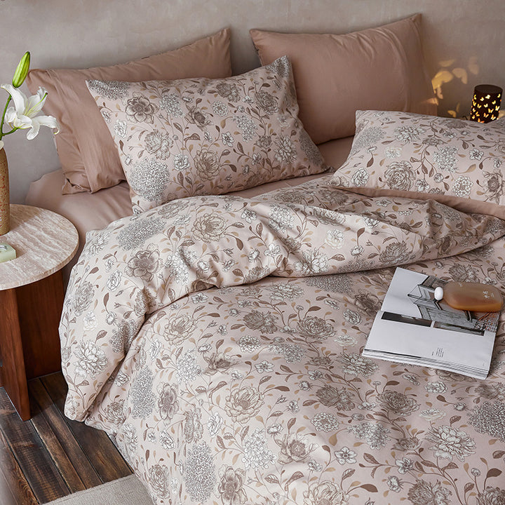Luxury Botanical Print Duvet Cover Set