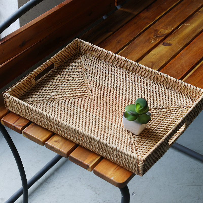 Unisex Rectangular Serving Tray made of natural wicker Stornfield