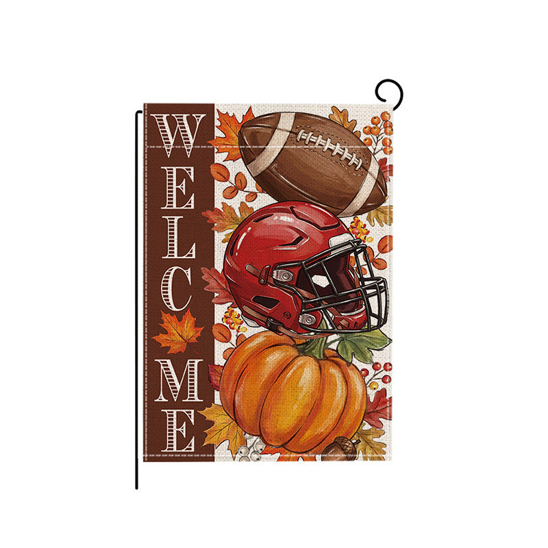 Decorative Autumn Harvest Garden Flag Double-Sided Burlap Accent