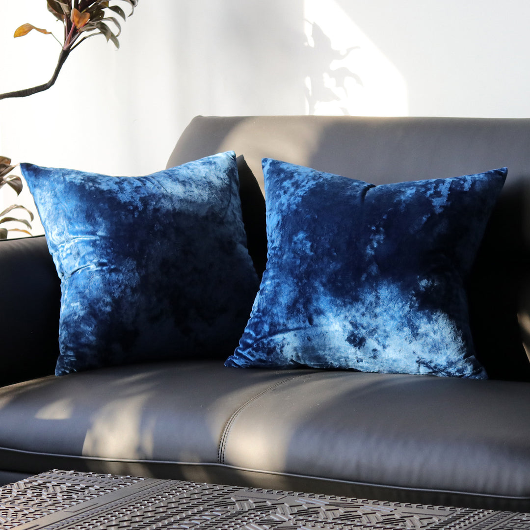 Square Crushed Velvet Decorative Throw Pillow Covers with Hidden Zipper