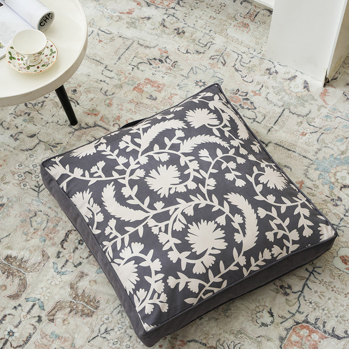 Padded chair cushion with carrying handle and decorative stitching Stornfield