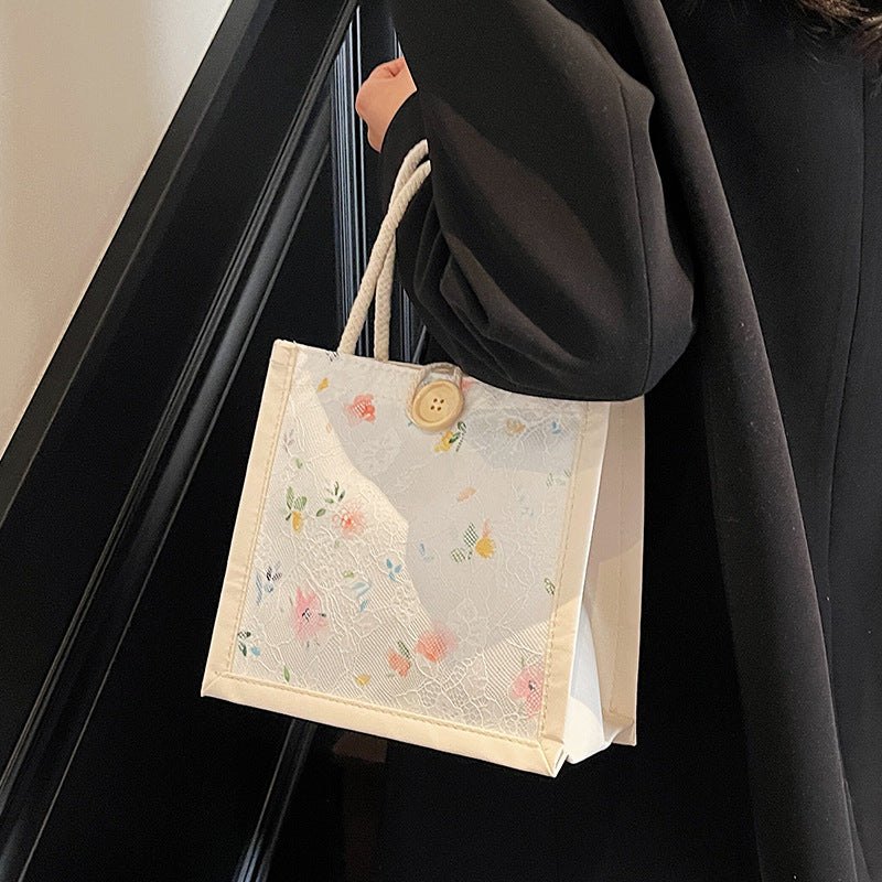 Floral Motif Handcrafted Tote Bag