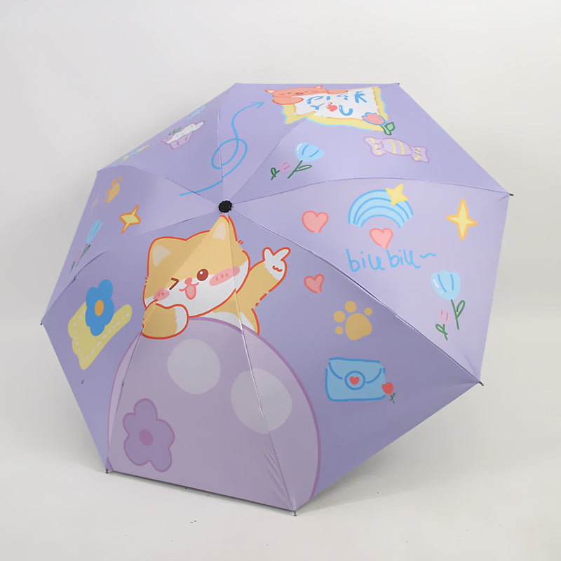 Women's Folding Umbrella with Playful Bear Design Stornfield