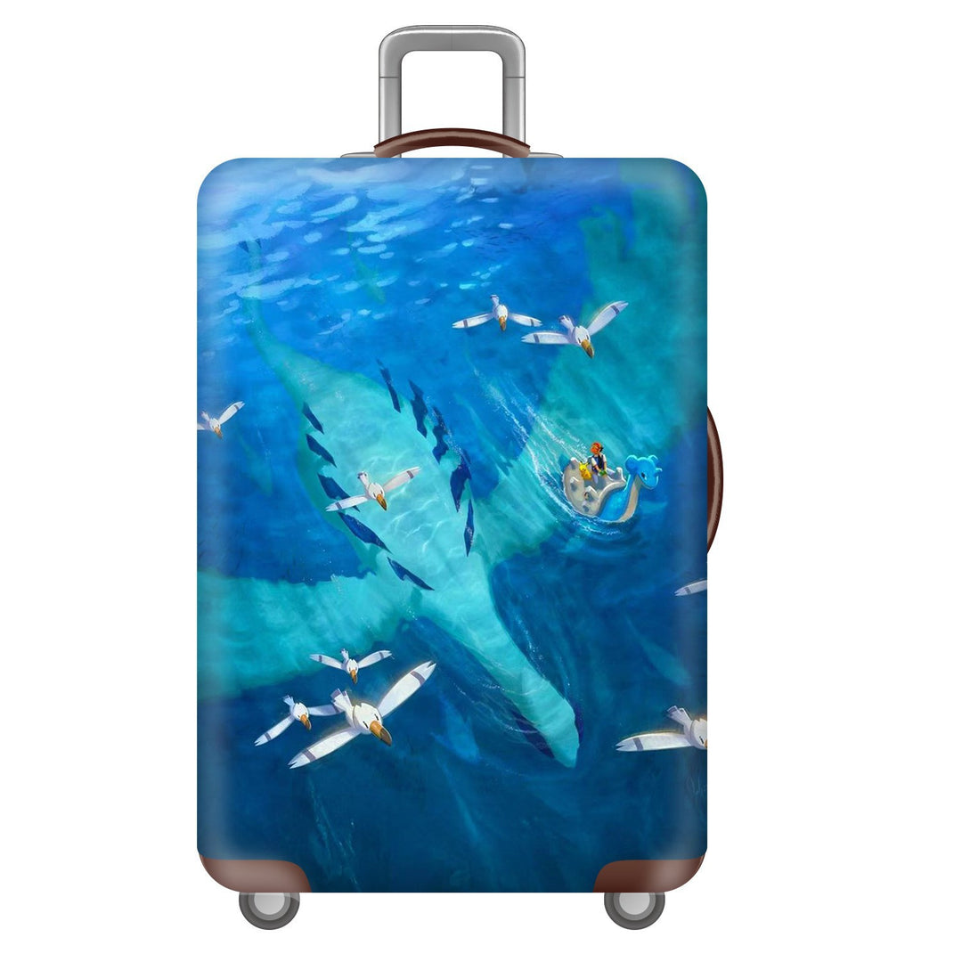 Unisex nan robust Hart shell trolley with lion portrait motif print, shock-resistant ABS polycarbonate shell, multi-wheeled chassis and TSA security lock Stornfield