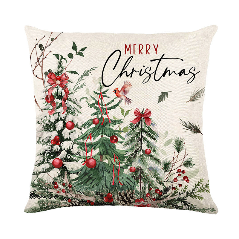 Festive Holiday-Themed Decorative Throw Pillow
