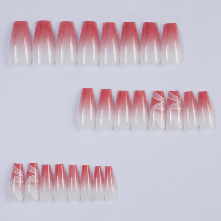 Artificial nails with elegant ombre and marble effects Stornfield