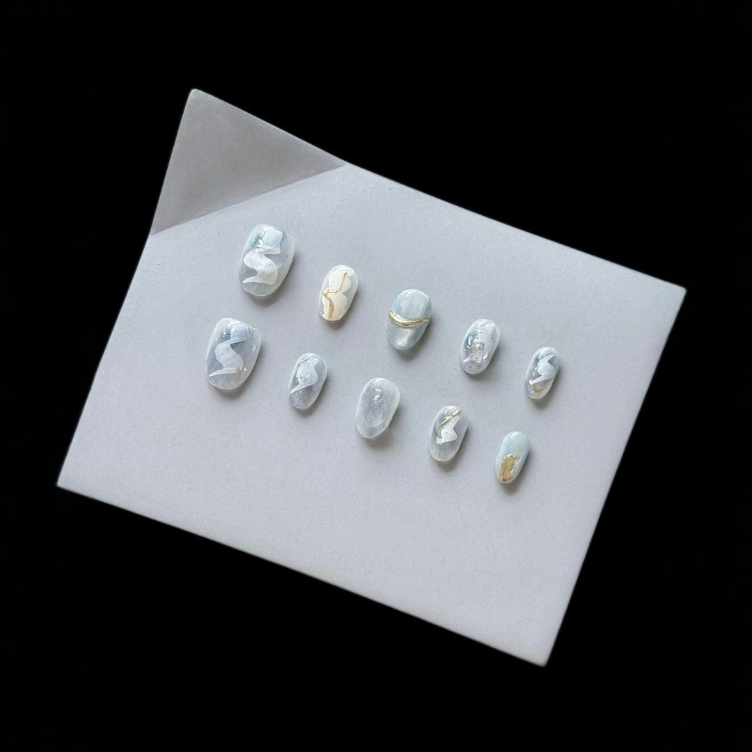 Sophisticated Marble Effect Press-On Nails Set