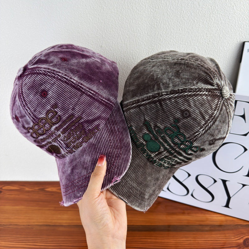 Women's Distressed Corduroy Baseball Cap Stornfield