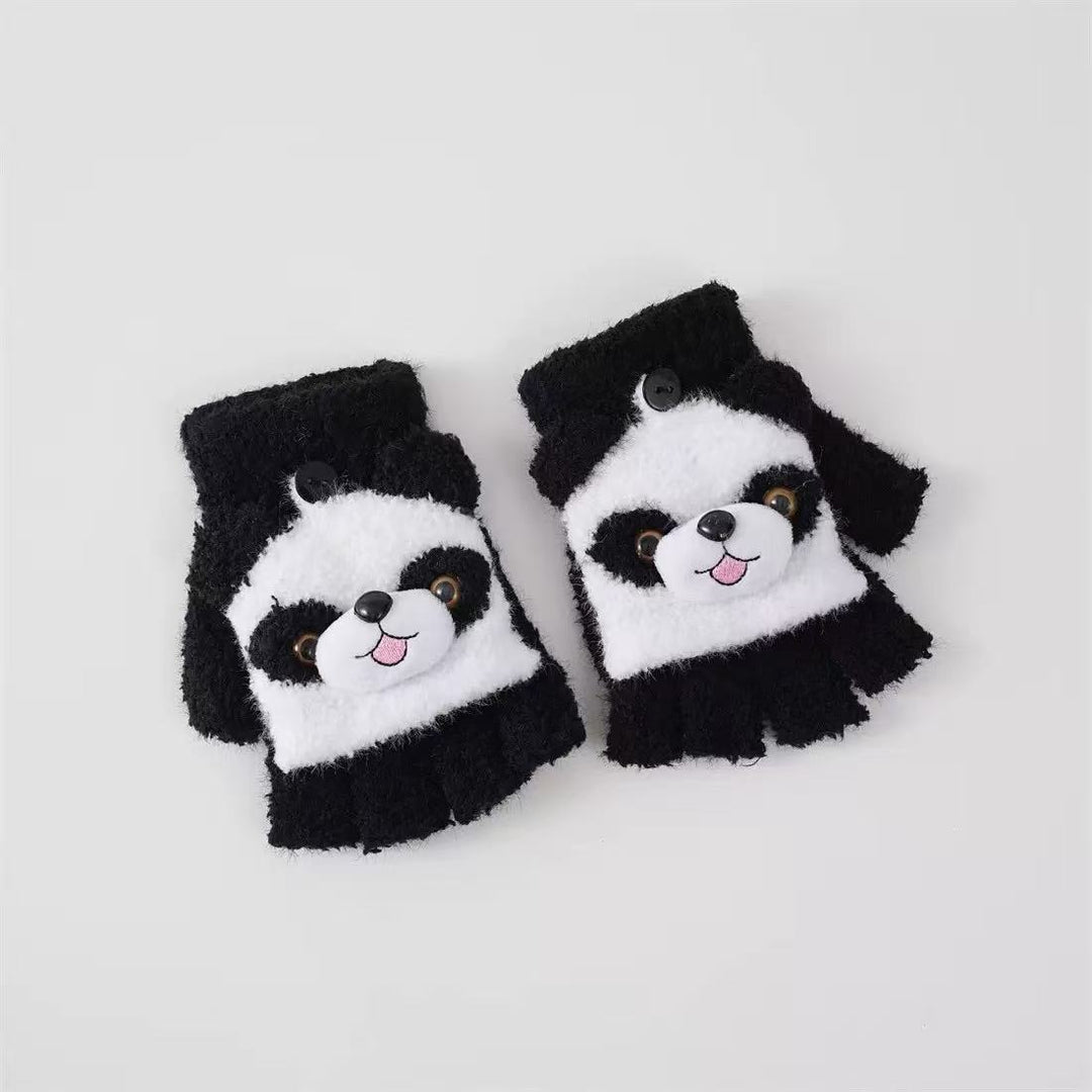 Cute Panda-Themed Fingerless Gloves Stornfield