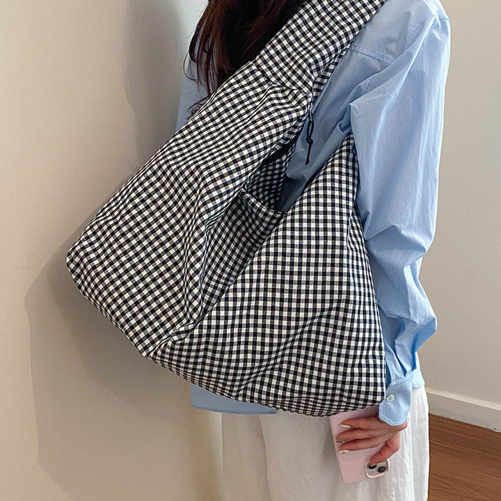 WoGingham Print Slouchy Shoulder Bag Stornfield
